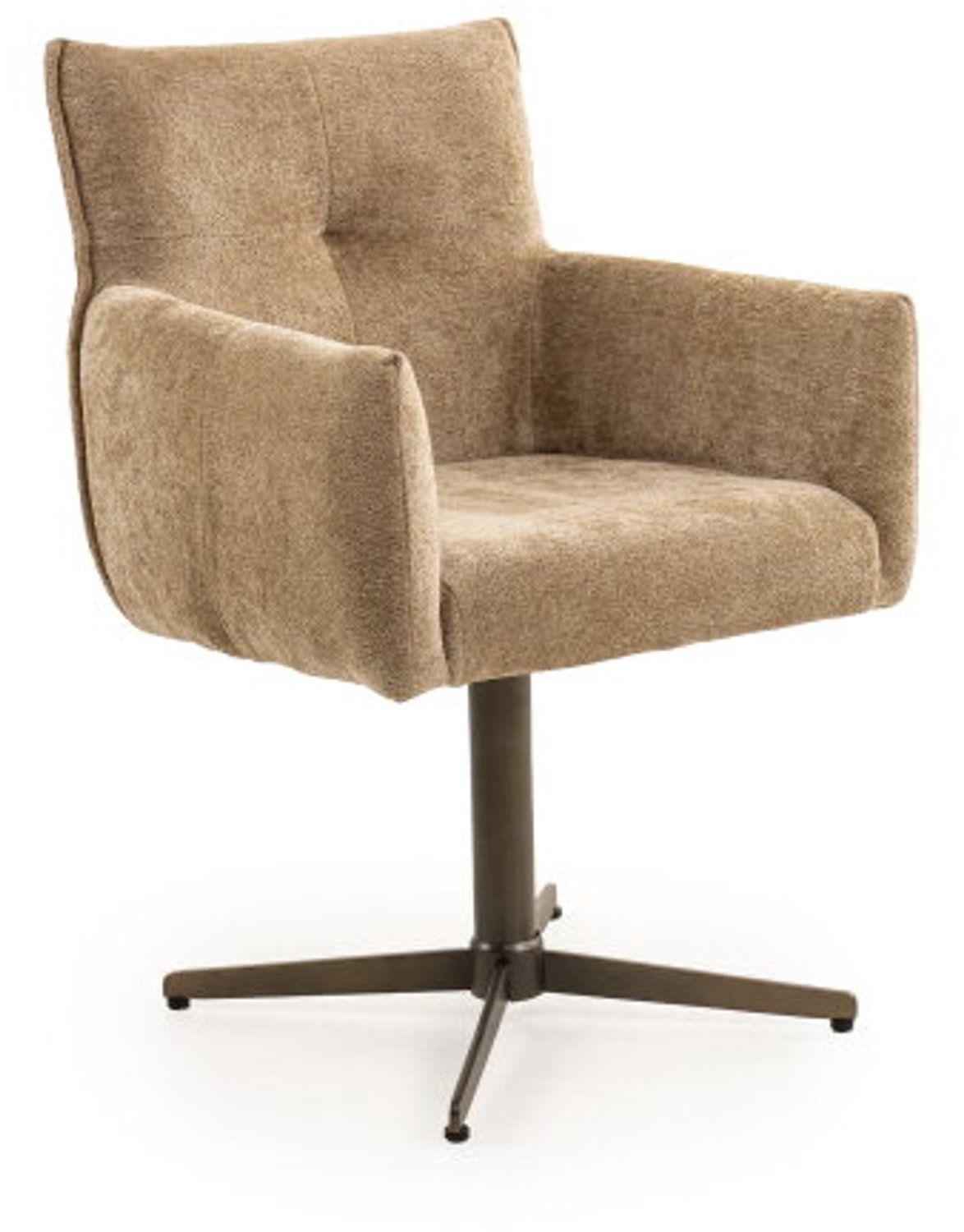 Moods Collection Eetkamerstoel Milano draaibaar Iras anodic bruin - Stella camel 09