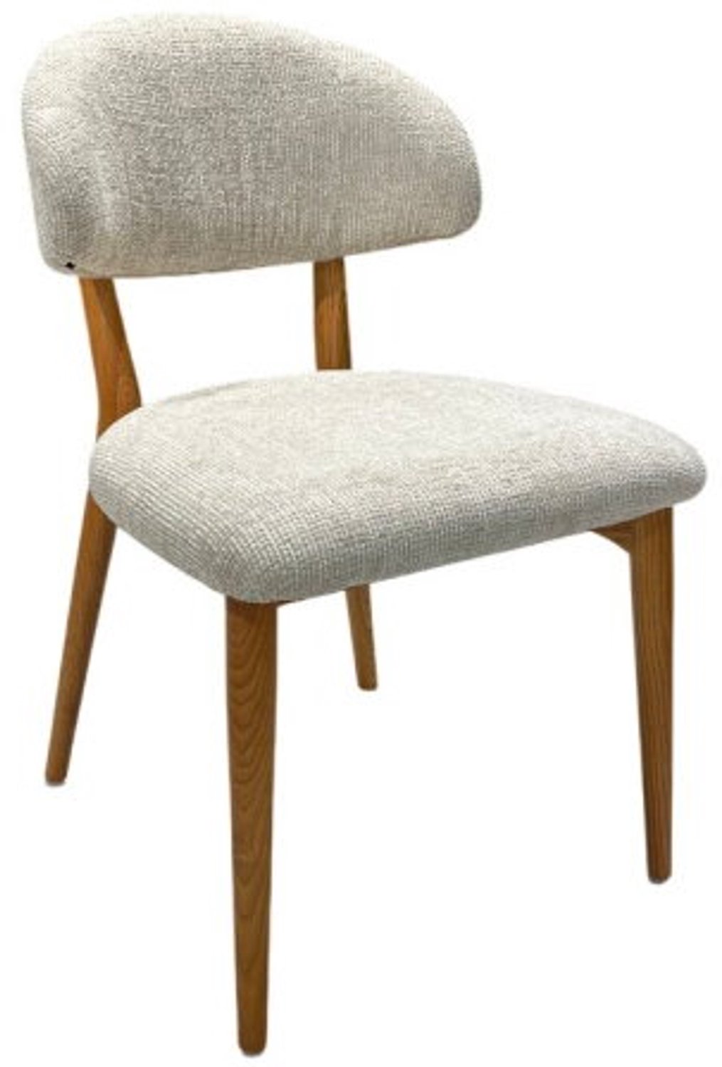 Moods Collection Eetkamerstoel Malmo houten onderstel naturel - Be fine cream 11 Beige
