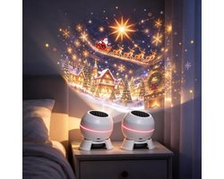 2 Kerst Laser Projectorlamp - USB Aangedreven Sfeerprojector - Feestverlichting voor Binnen - Voor Kerstfeest, Familiebijeenkomsten, Woonkamer en Slaapkamer - Plug-and-Play Kerstdecoratie