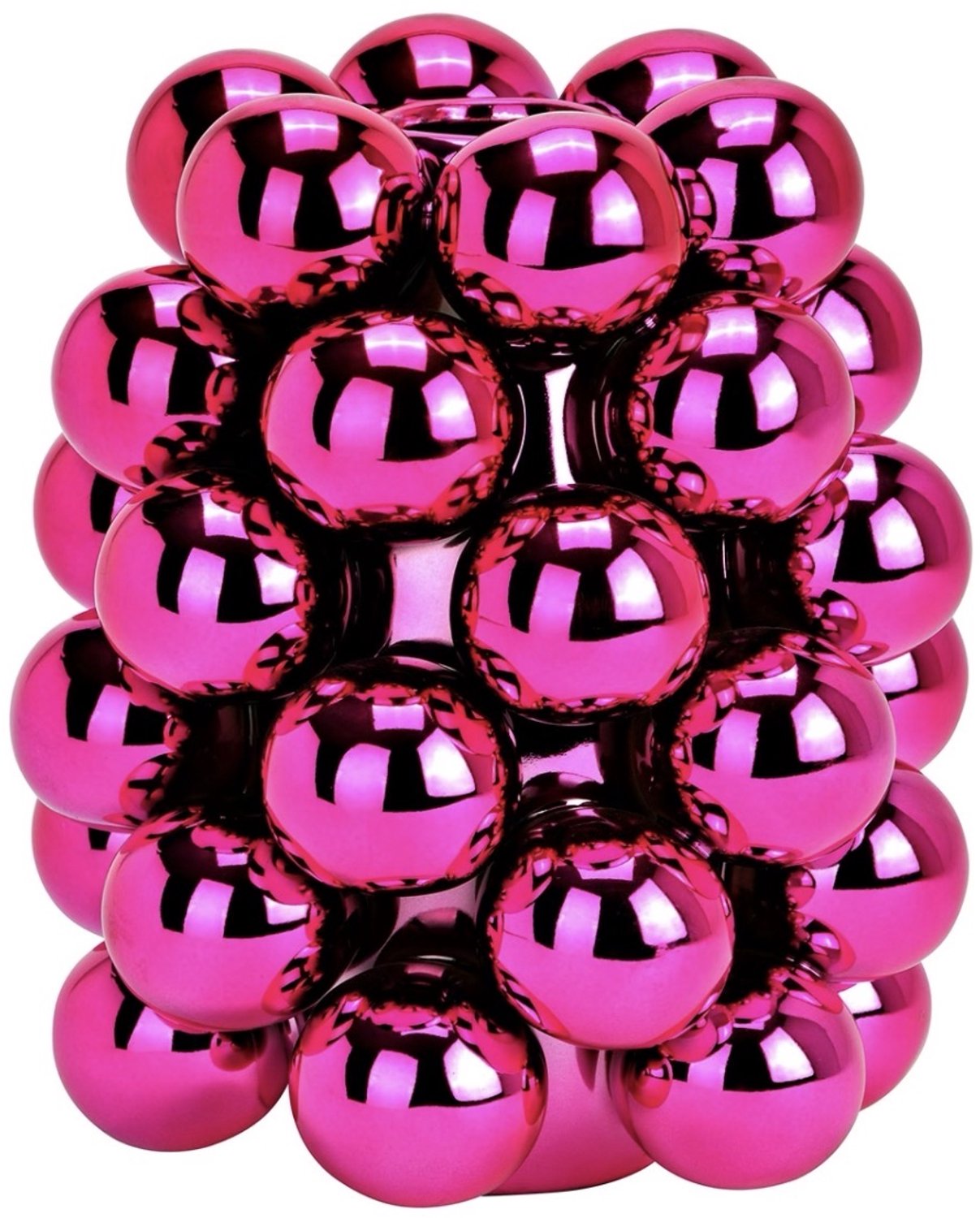Wurm Bubble vaas van porselein - Kerstballen vaas - Roze - 17 cm