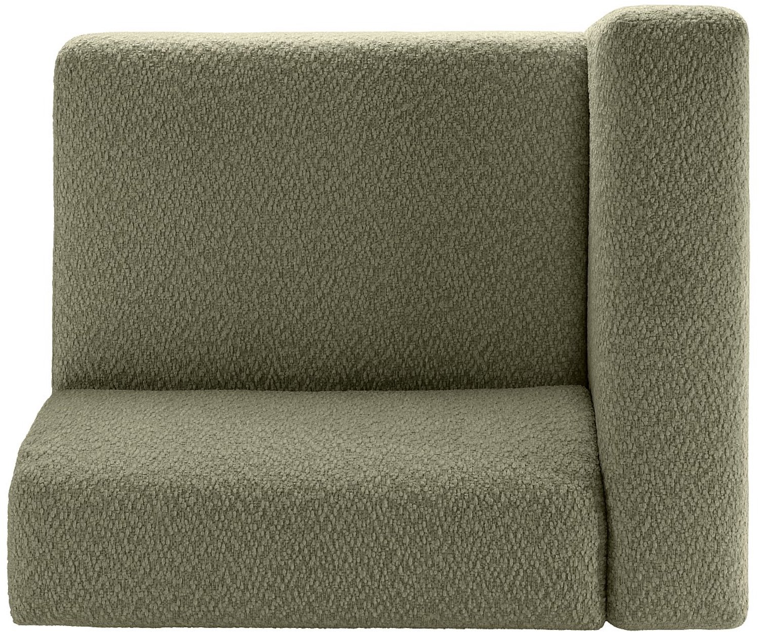 Vente-unique Hoekfauteuil links in groene chenillestof TORISO