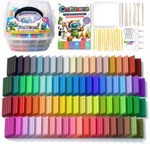 Craftiverse Polymeer Klei Set – 82 Kleuren 82x20g – Complete Knutselset voor Kinderen – Ovenhardende Boetseerklei met Accessoires & Handleiding - Fimo Alternatief