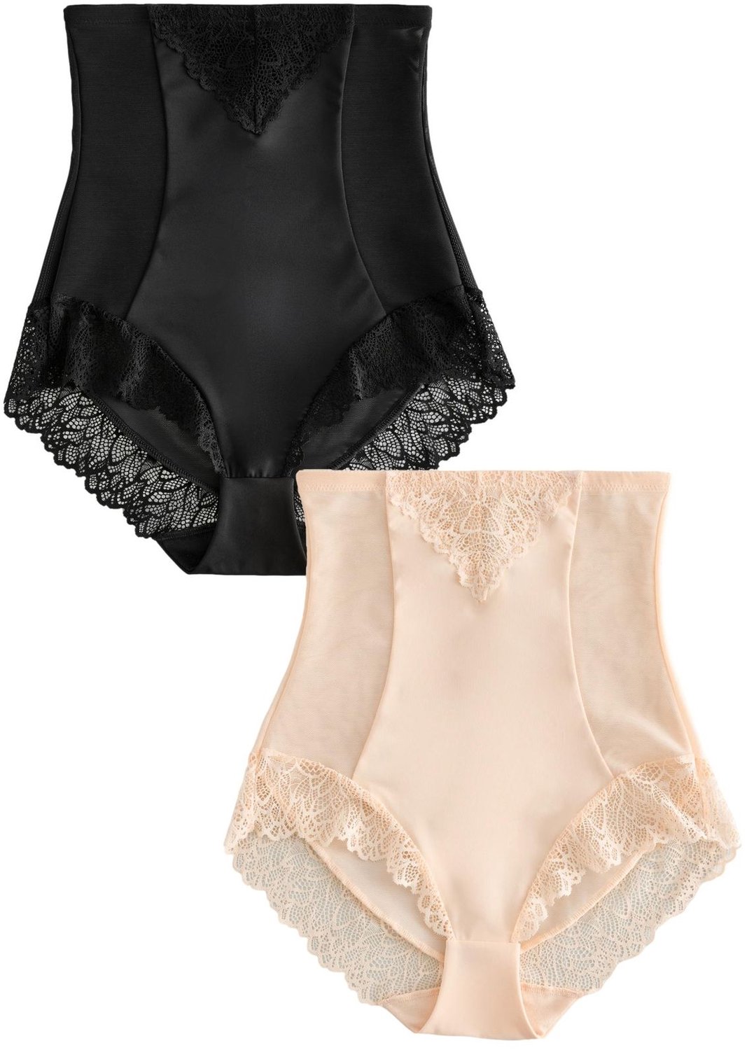 Next Dames - Set van 2 Femina vormgevende slips - Zwart Black/Pastel Rose Nude
