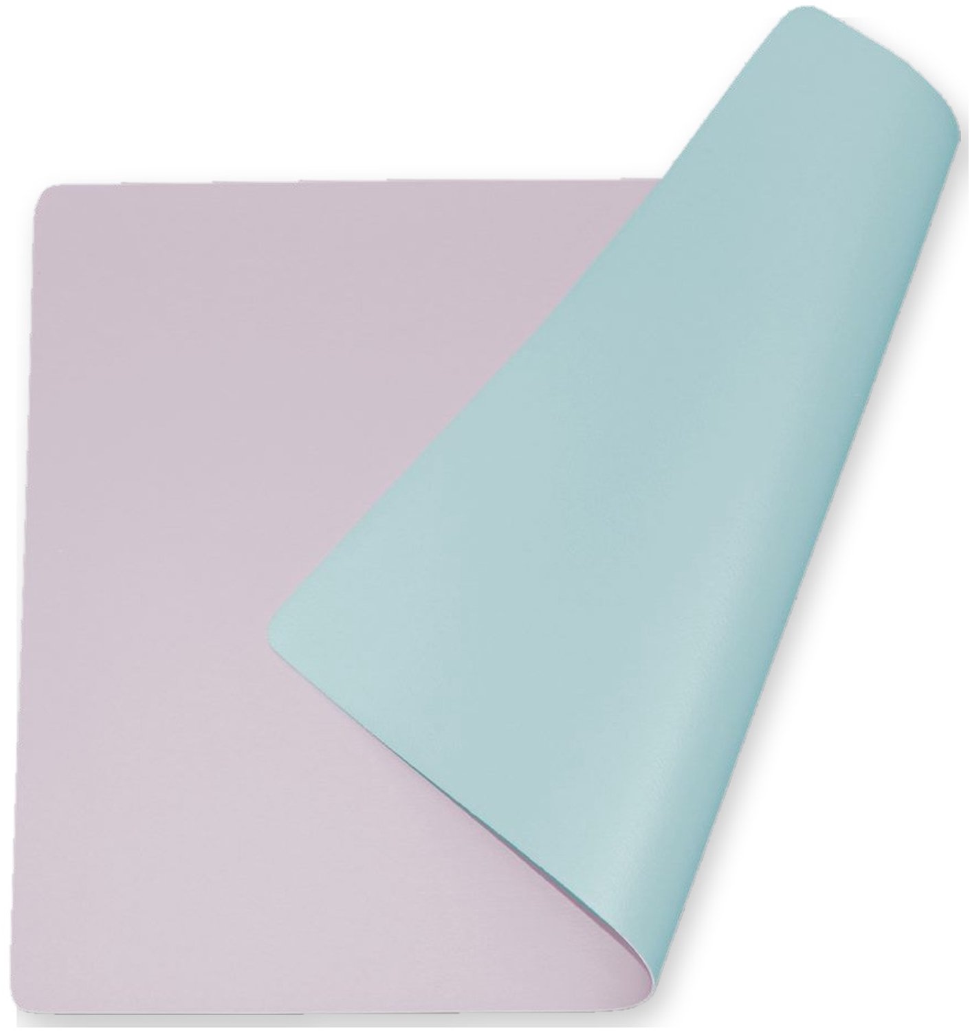 Placemats Leerlook Set van 4 – Lunar Dubbelzijdig Turquoise & Lila – 30x43 cm – Afwasbaar Kunstleer – Onderlegger