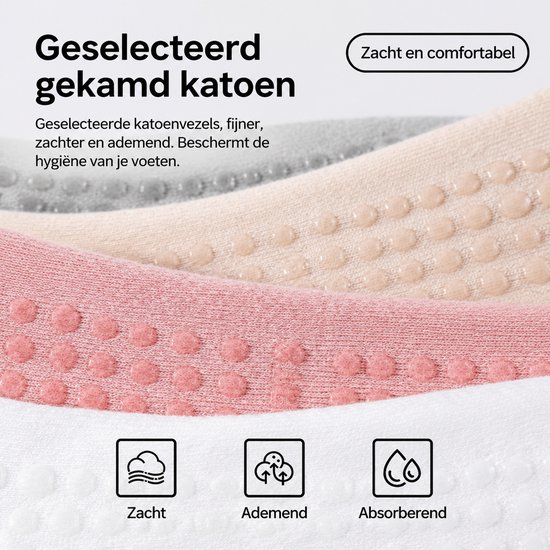 ECTEATOY® 3-Pack Pilates Sokken Antislip - Yogasokken Dames met Kruis Elastiek - voor Pilates, Barre & Balletsokken - Zwart, Paars & Roze van SNOCKS — afbeelding 5