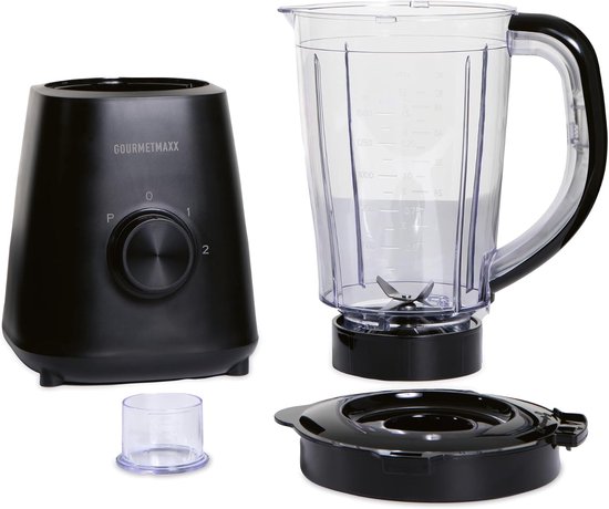 GOURMETmaxx Standmixer voor smoothies & shakes, 500 W, 1,5 l, mat zwart Smoothies in 60 seconden, 23.000 omw/min, 4-voudig roestvrijstalen lemmet, 2 standen + puls, 1,5 liter reservoir van GOURMETmaxx — afbeelding 2