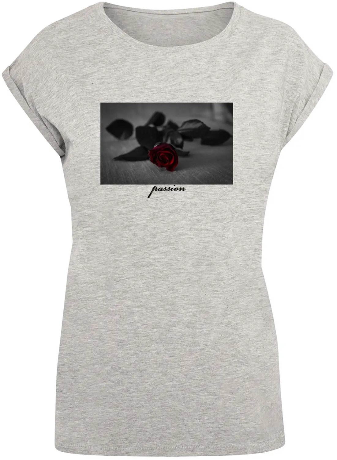 T-shirt dames Mister Tee Passion Rose Heidegrijs