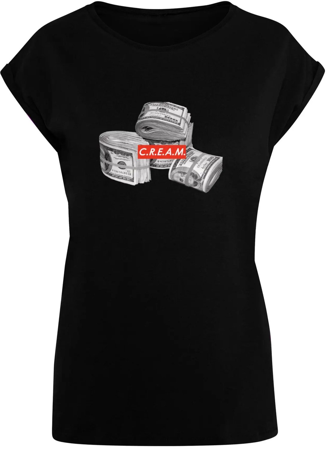T-shirt dames Mister Tee C.R.E.A.M Bundle Extended Zwart