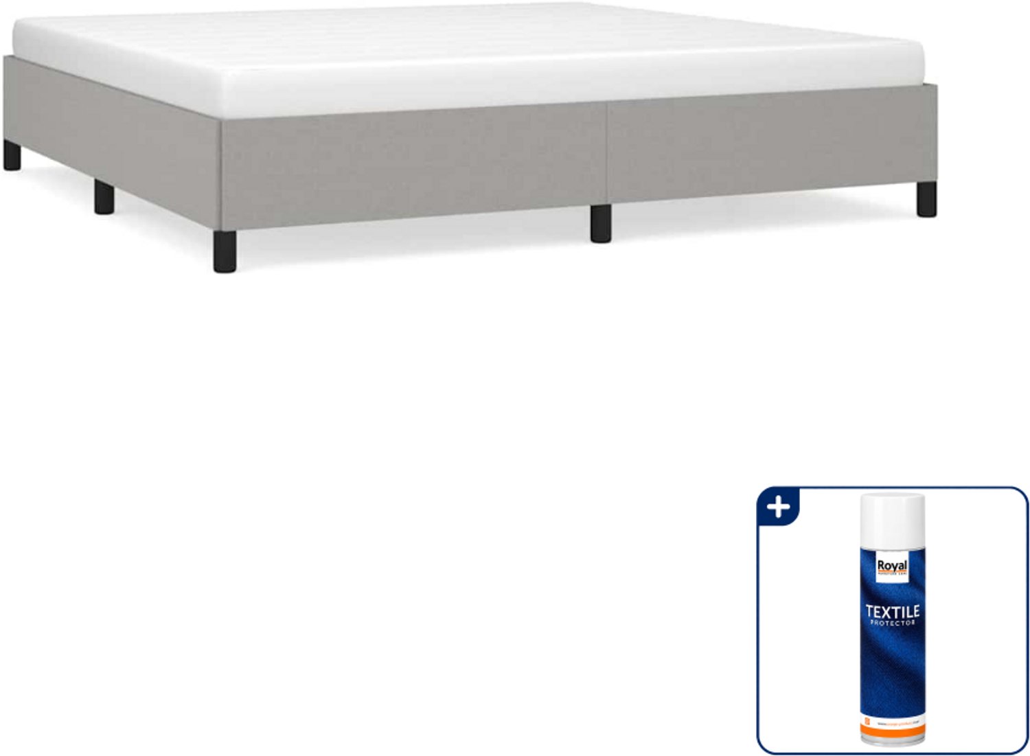 vidaXL bedframe - 200 x 200 cm - stof - lichtgrijs - Inclusief textielbeschermer 500 ml