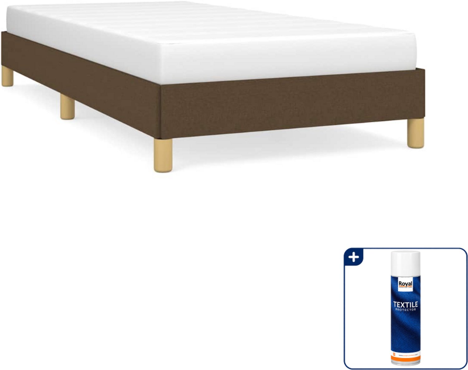 vidaXL bedframe 90 x 200 cm - stof - donkerbruin - Inclusief textielbeschermer 500 ml