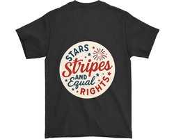 Patriottisch 4th of July Shirt – STARS Stripes AND Equal RIGHTS – Feestelijke Outfit – Unisex T-Shirt voor Dames & Heren – Origineel Cadeau