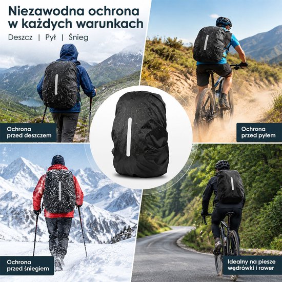 2 stuks - Reflecterende Rugzakhoes - Waterdichte Polyester Rugzak Regenhoes - Rugzakbeschermhoes voor Wandelen-Fietsen-Klimmen