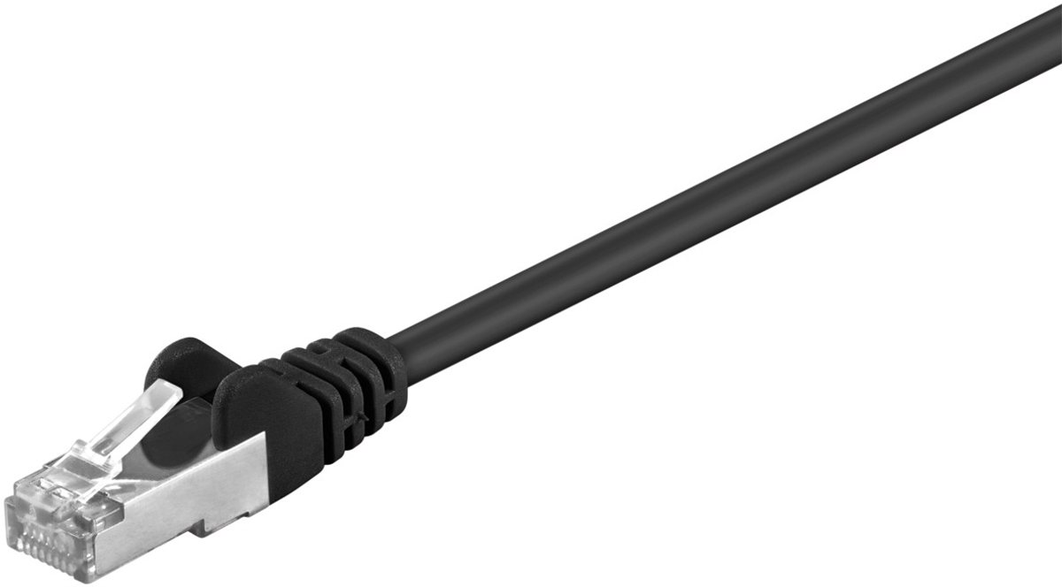 Image of CAT5e FTP patchkabel - 0,25 meter zwart - netwerkkabel - internetkabel - UTP kabel - RJ45 - 1000 mbit/s