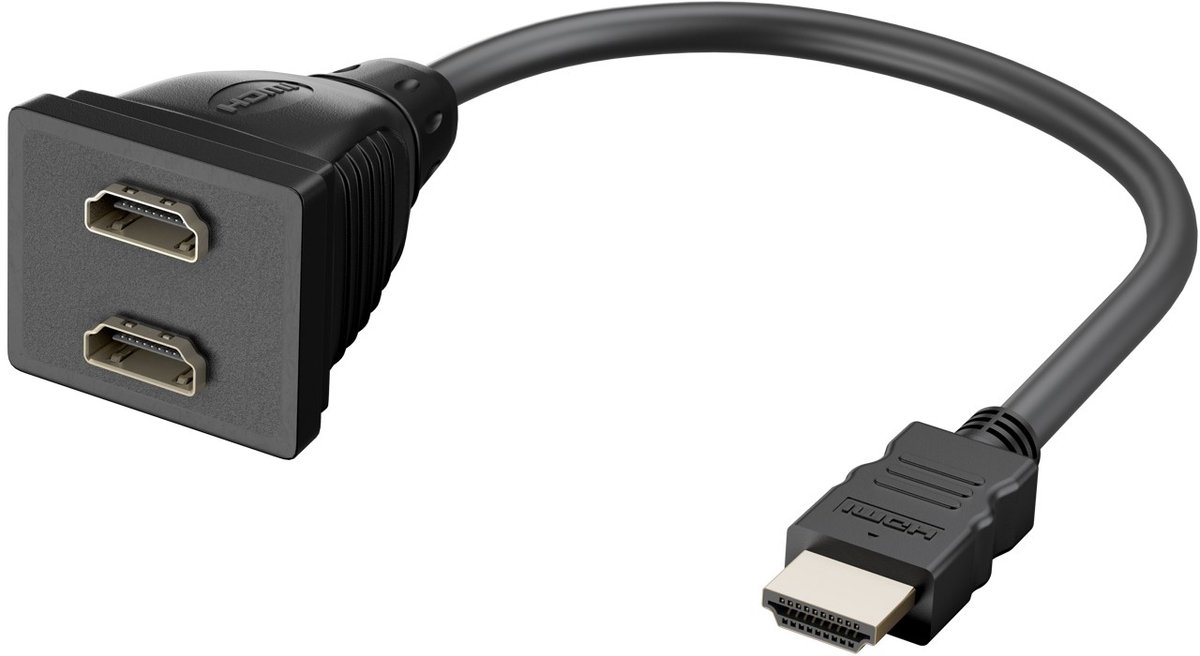Goobay HDMI-kabeladapter, HDMI-connector (Type A) > 2x HDMI-bus (type A)