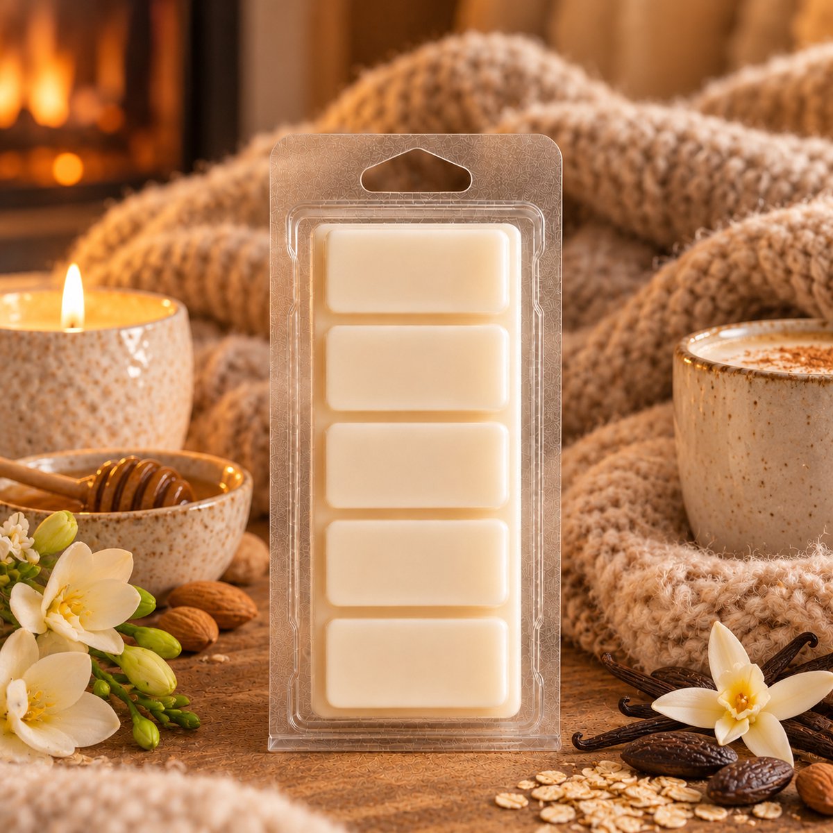 Waxmelts Warm Dekentje - Snapbar - 55 gram - Sojawas - Herfst - Handmade - Dierproefvrij - Vegan - Herfstgeur - Huisparfum - Voor in geurbrander - Waxbrander - Wax melt - Geur in huis - Geurkaars - Parfum