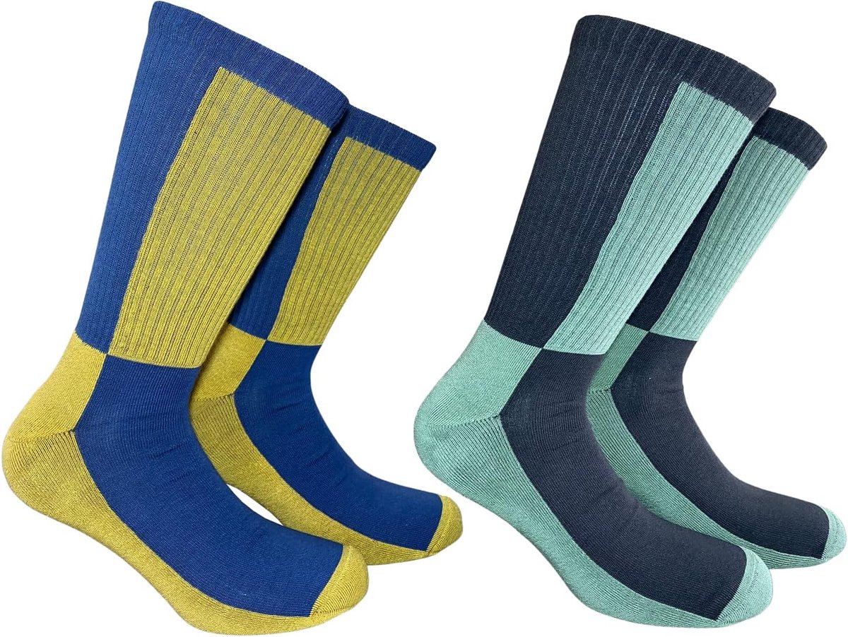 Sokken van ademend katoen en inlegzool van zachte katoenen spons - sportsokken Made in Italy, 2 paar - Mix 1, 40-45 EU