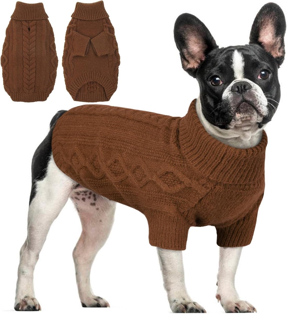 - warme, eenvoudige en elegante hondentrui voor kleine honden met benen, mooie harnasgat, maat L