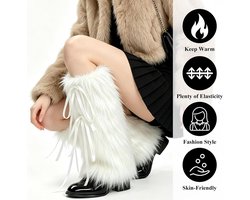 Beenwarmers van kunstbont meisjes Furry Fuzzy beenwarmers winter warmers dames voor winterwarmer carnaval themafeest string W