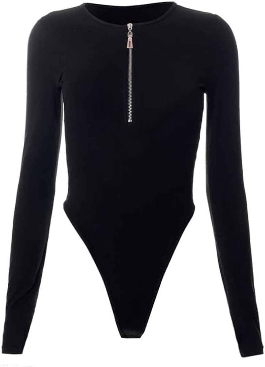 Damesbody met lange mouwen, ronde hals, bodysuit, overall, sexy en elegante bodysuit, top