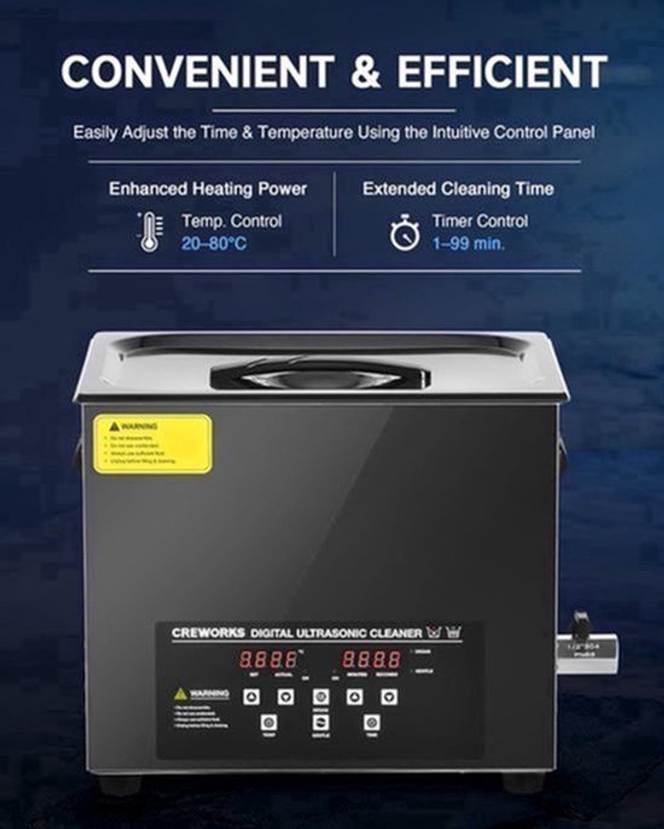 Ultrasone Reiniger – Ultrasoon Schoonmaakapparaat – Ultrasoonmachine – Ultrasooncleaner – 10 Liter – 240W Vermogen – 40kHz Met Verwarming & Timer