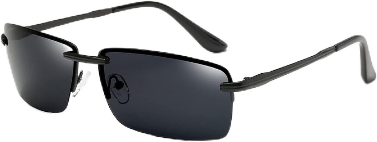 Zonnebril Mannen Reizen Gepolariseerde Randloze Zonnebril Mannelijke Vissen Eyewear Oculos Gafas-ZWART GRIJS