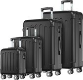 TRVLMORE Kofferset - 4-Delig - 24L Underseat, 38L Handbagage + 70L en 110L Ruimbagage - Lichtgewicht - Trolley - Reiskoffer Set - Zwart