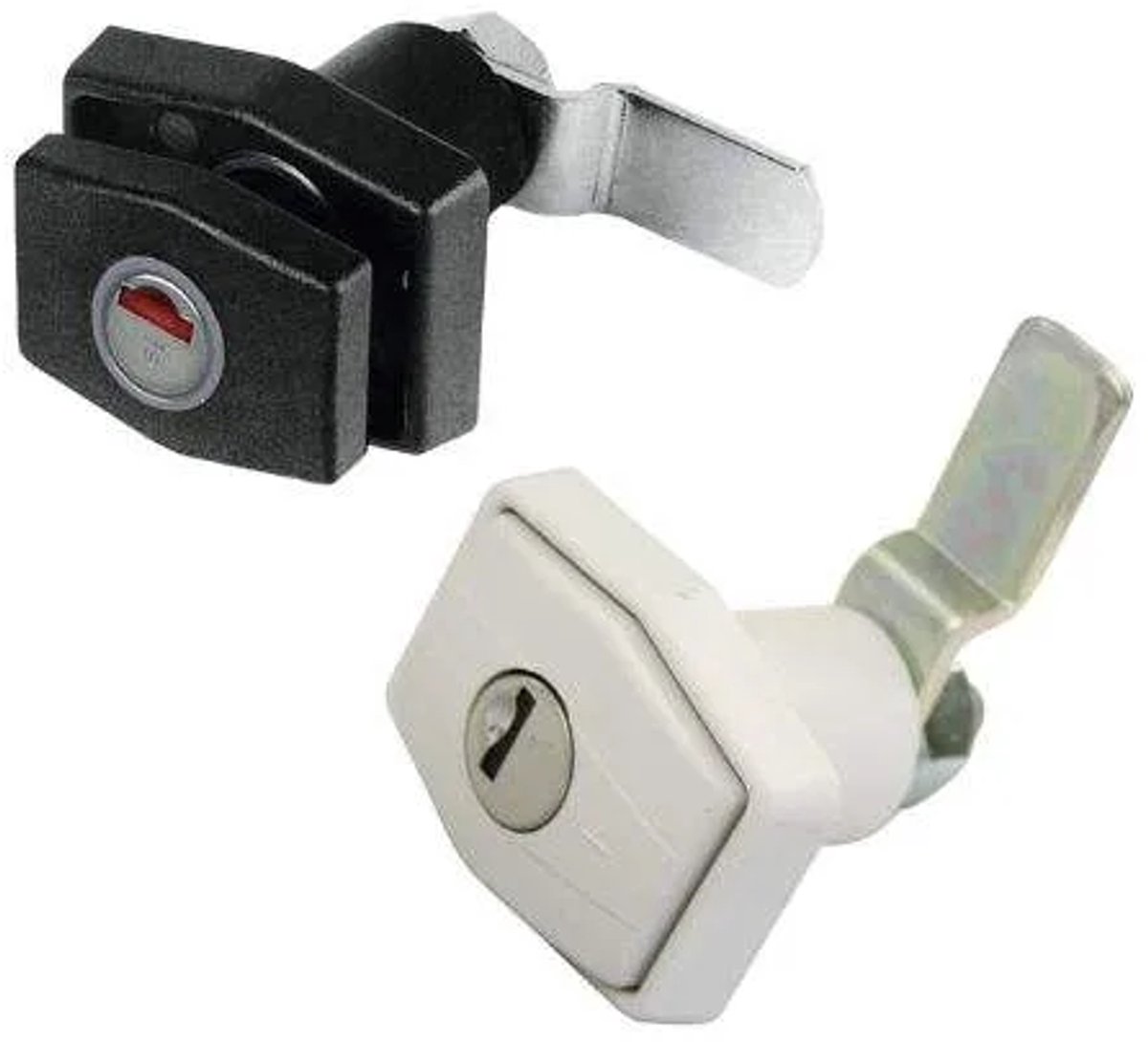 Drukslot serviceluik zwart/wit rechthoekig zonder cilinder (pushlock) - zwart