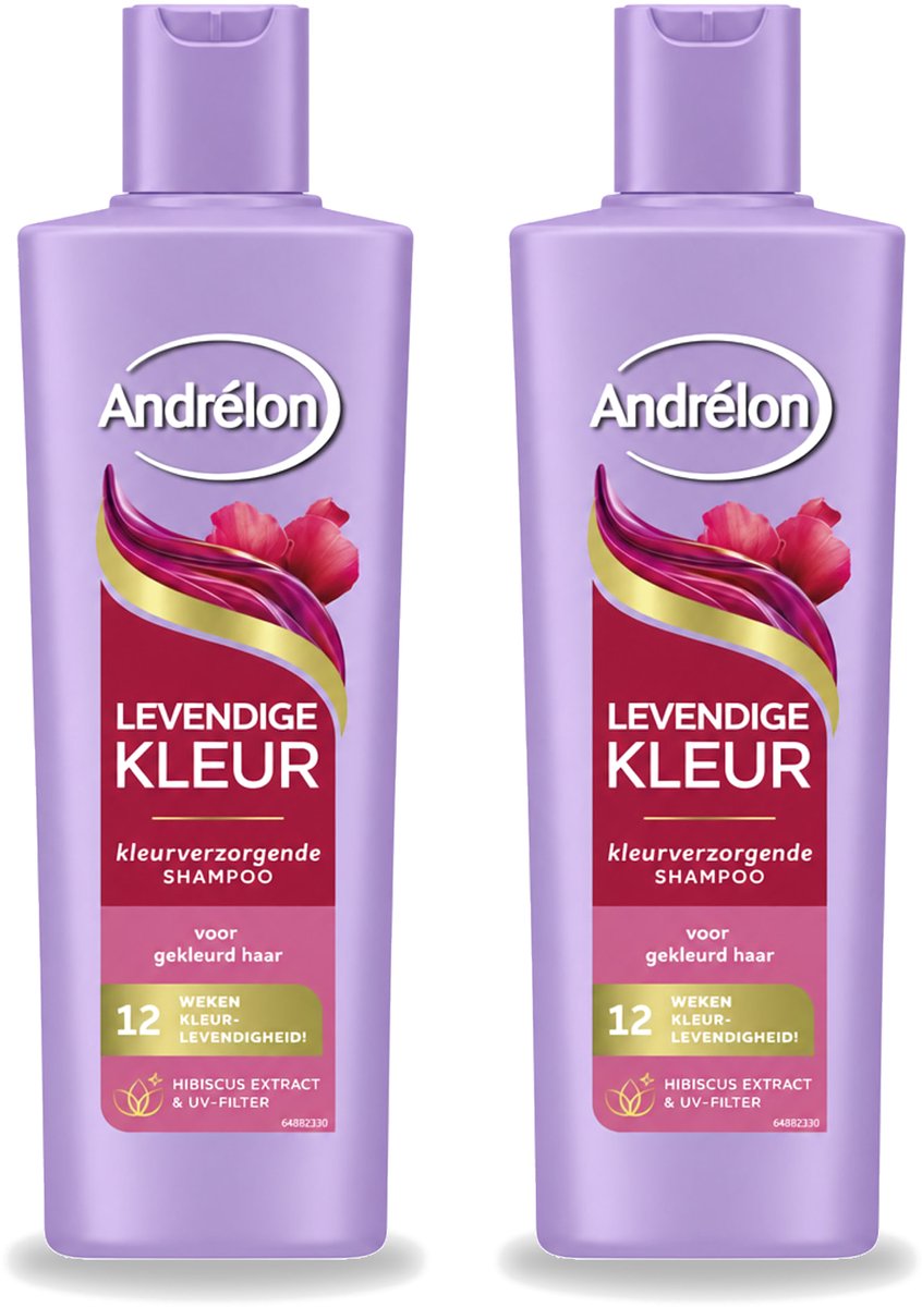 2 x Andrélon – Shampoo – Levendige Kleur – 250 ml - Bulkverpakking - 2 stuks