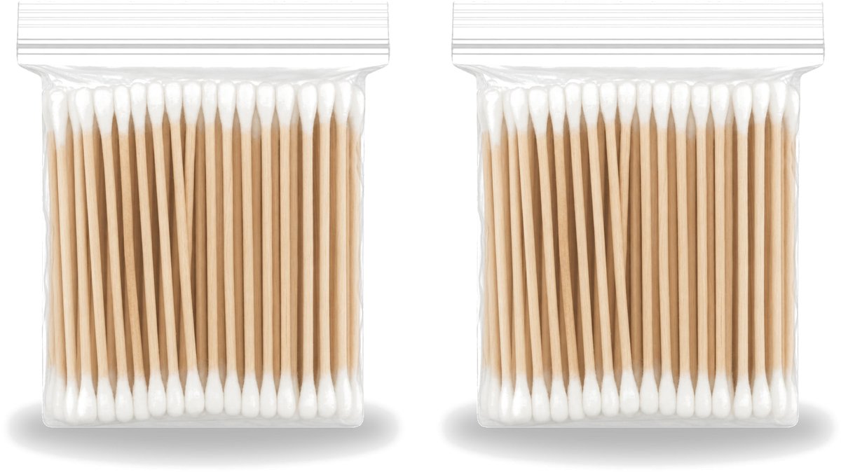 2 x Wattenstaafjes – Hout – Verzorgend – Duurzaam - Bulkverpakking - 2 stuks