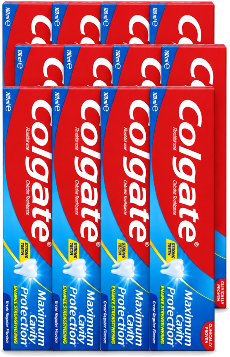 12 x Colgate - Maximum Cavity Protection - Tandpasta - 100ml - Voordeelverpakking - 12 stuks