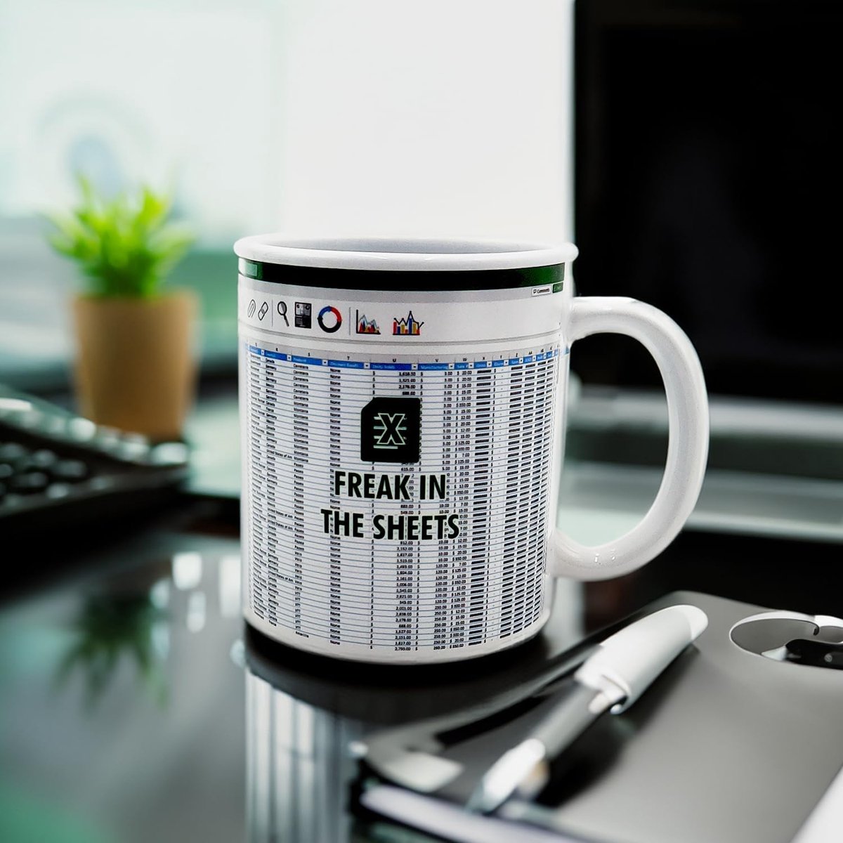 Monkey - Mok Freak in de Sheets - Koffiemok Excel voor spreadsheet-fans