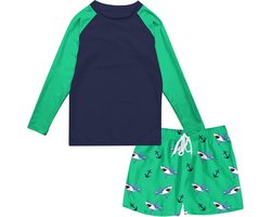 kids4ever Badpak voor jongens, lange mouwen, 3D-print, uv-bescherming, sneldrogend, zwemkleding, zomer, strand, zwempak met binnenbroek, voor 4-12 jaar