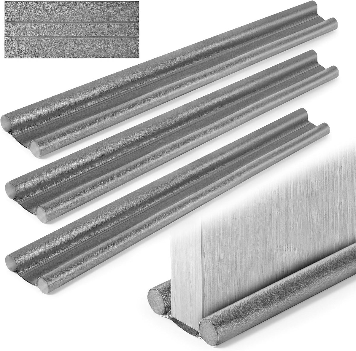 3-delige set tochtstoppers voor deuren (96 cm) – Thermische en geluidsisolatie voor deuren – Ideaal voor slaapkamers, woonkamers en keukens – Snelle, schadevrije installatie