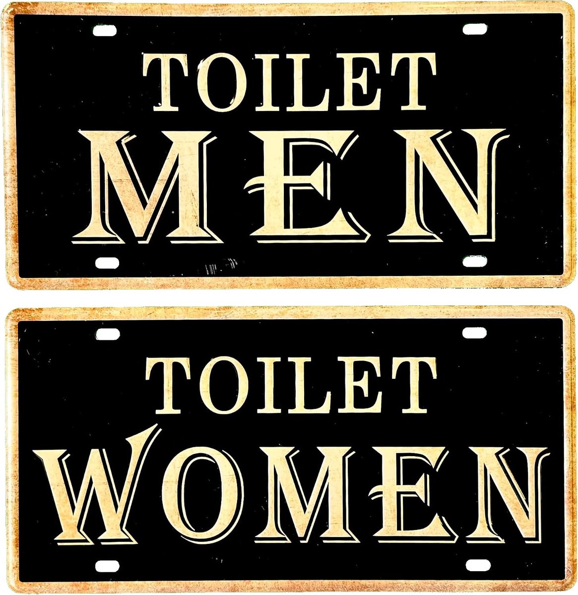 2 x badbord voor mannen en vrouwen, 30 x 15 cm, ideaal voor bar, kroeg, café of barbier, wc-bord, toilet, wastafel, badkamer, bord (2651-15-16)