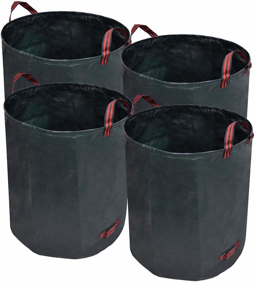 Tuinafvalzakken, set van 4, 272 liter, voor groene sneden en bladeren, scheurvast en waterafstotend, 67 x 76 cm