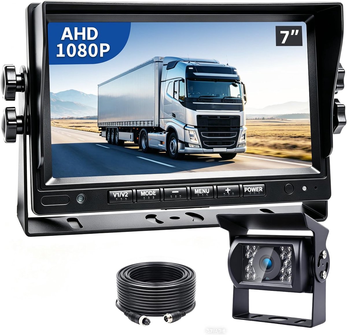 Achteruitrijcameraset, 7 inch monitor, voor vrachtwagen