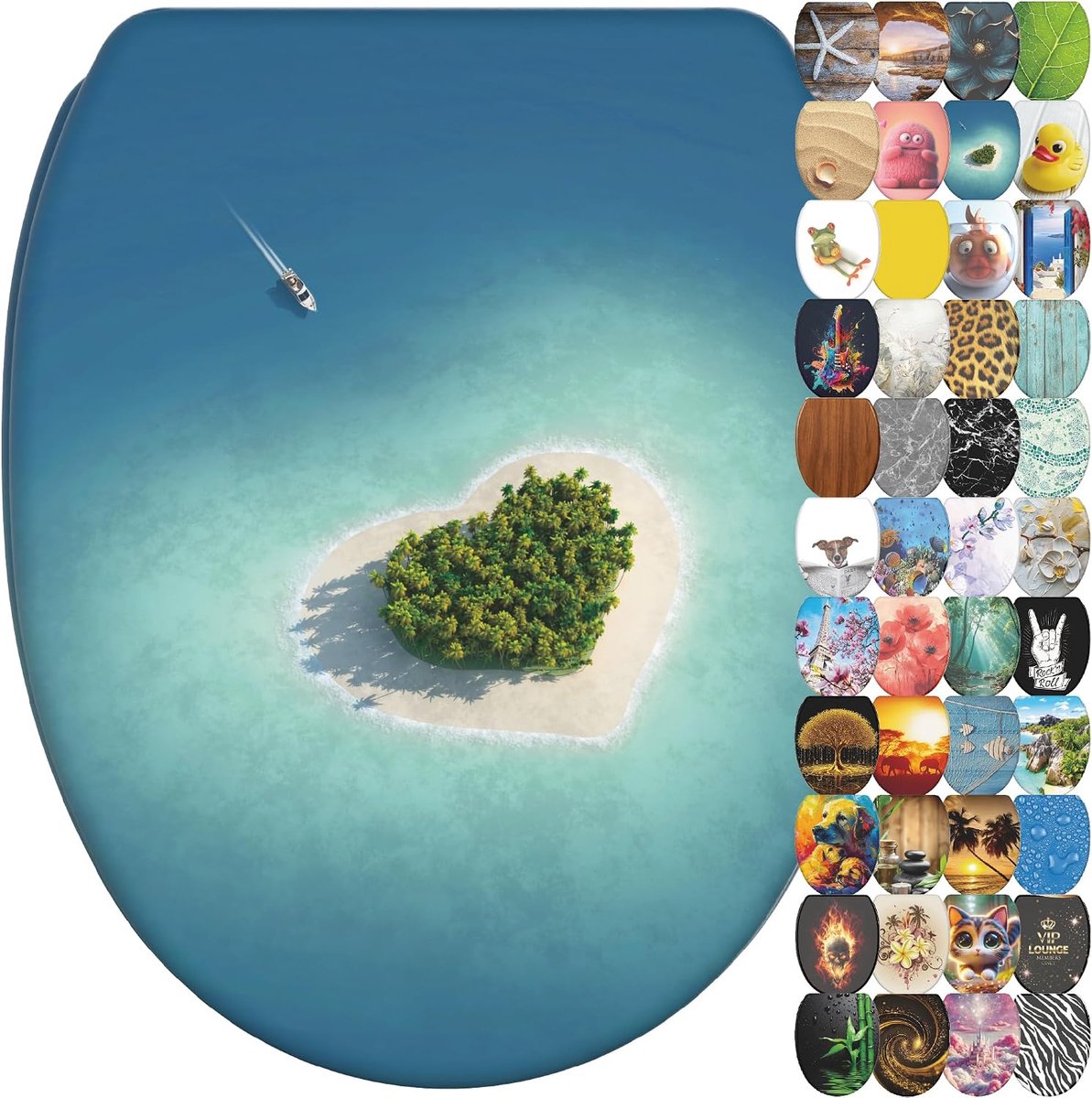 Toiletzitting automatisch sluitend, vele mooie wc-brillen beschikbaar zijn, van hoge kwaliteit, stabiele kwaliteit van het hout (Dream Island)