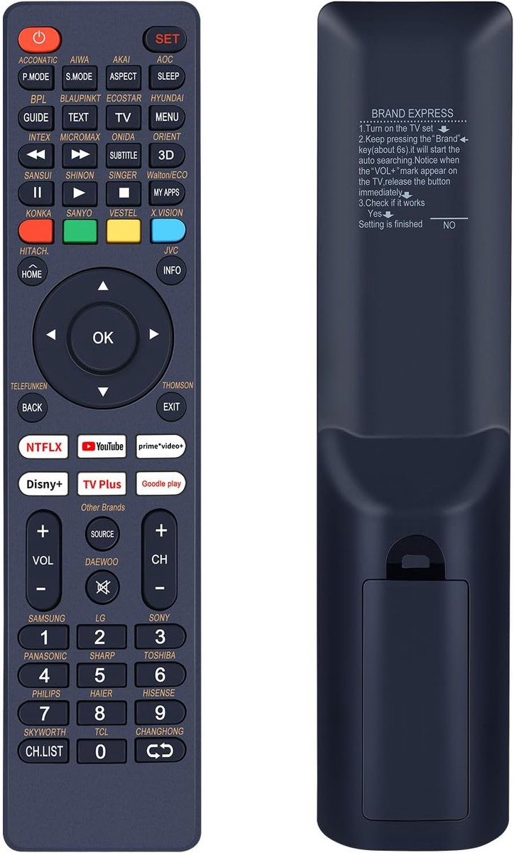 Universele vervangende afstandsbediening voor alle tv-merken, universele afstandsbediening voor alle apparaten Eenvoudig te configureren