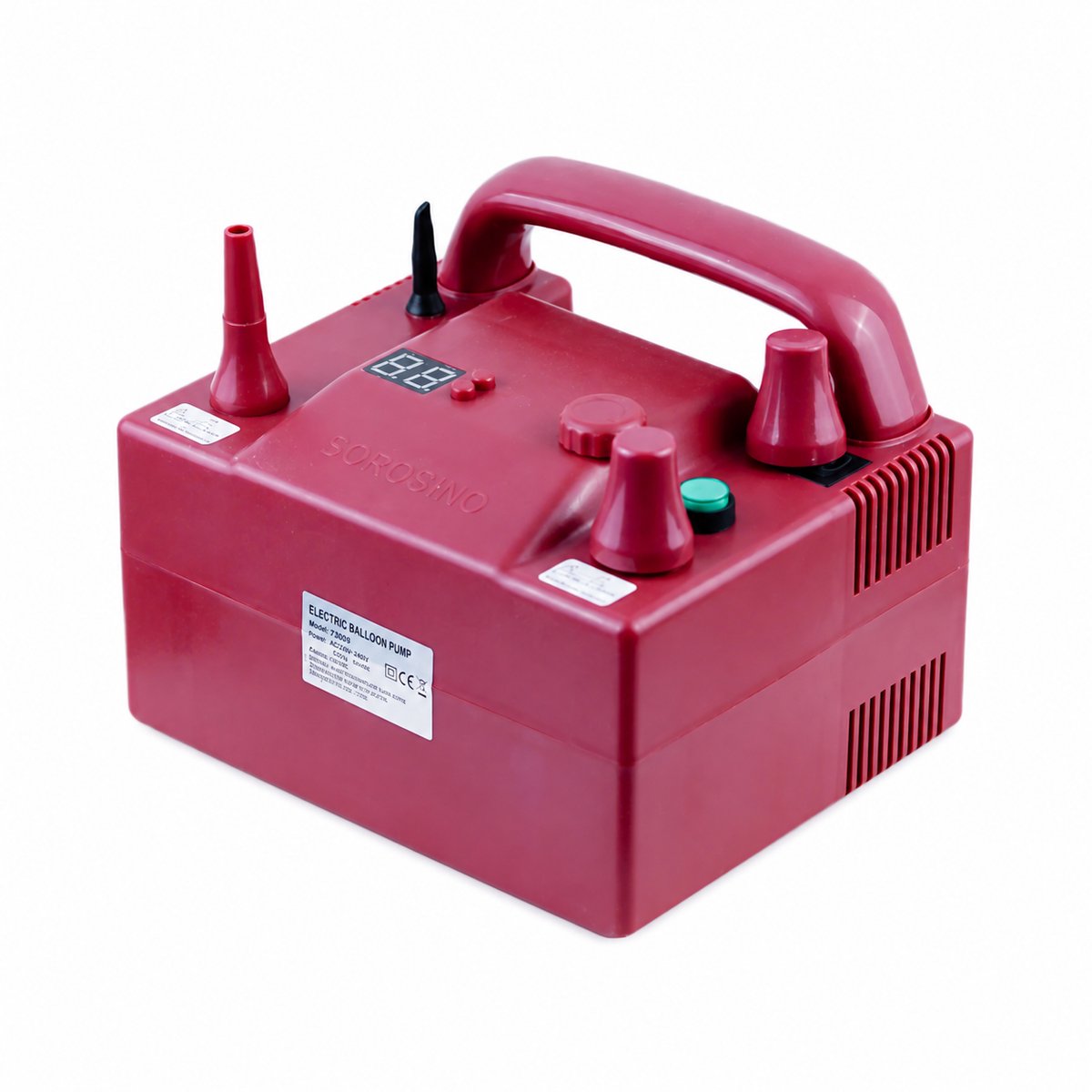 DeltaMerch Elektrische Ballonnenpomp - Ballonpomp - Luchtpomp - 680W - 220V - Compact en Draagbaar - Breed inzetbaar - Rood