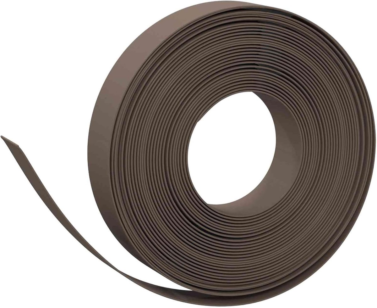 Tuinomranding 25 m 10 cm PE bruin, gazonrand bedrand voor tuinbed voortuin terras 42036847