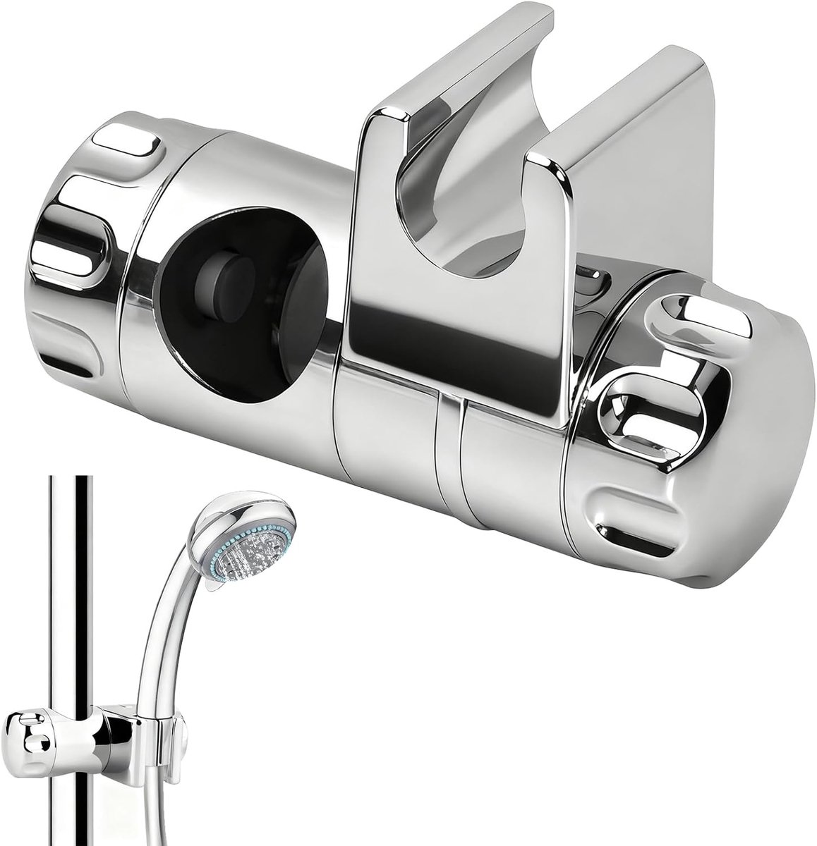 Douchekophouder, 25 mm, verstelbare douchehouder, douchekophouder, schuiver voor douchestang, wandstang, 360 graden draaibaar