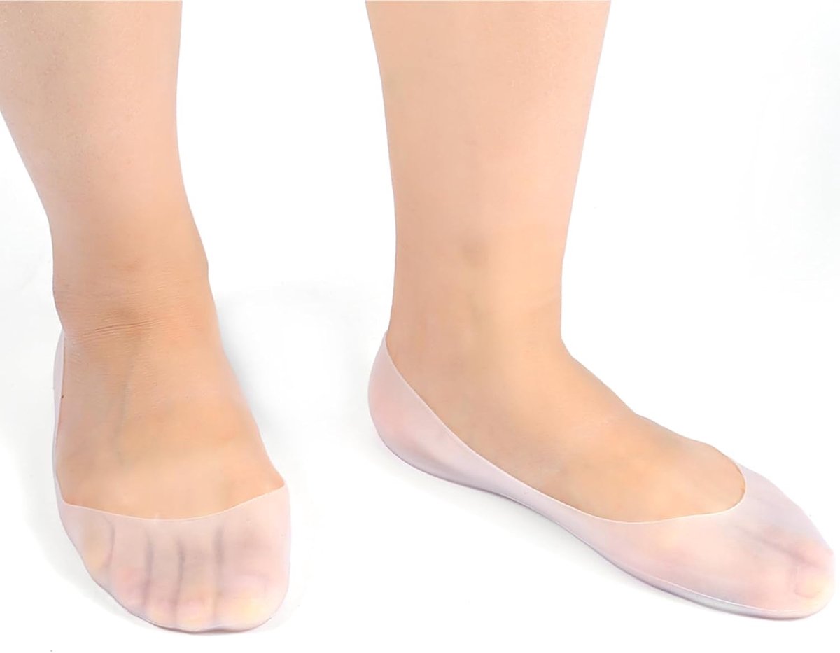 Vochtinbrengende Sokken over de Hele Lengte Gebarsten Voetverzorgingsbeschermer Zachte Siliconengel Spa Diepe Vochtinbrengende Sokken voor Likdoorns Eelt Gebarsten Eeltknobbels Blister(L)