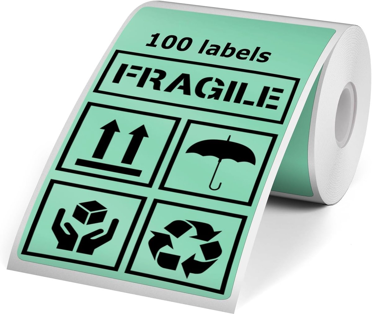 thermische etiketten, 50 x 80 mm, waterdicht, vinyl, zelfklevend, adresstickers, compatibel met M110/M220, 100 stuks