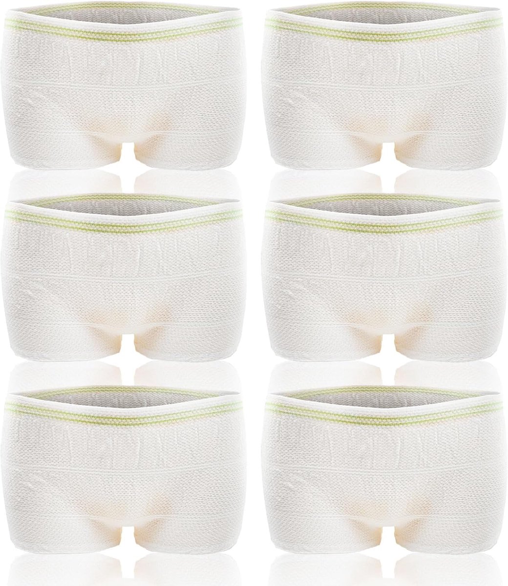 6-pack incontinentiebroeken, XL Fix herbruikbare netbroek voor dames en heren, incontinentie netbroeken, ademende wegwerpbroek voor moederschap dagelijks reizen (wit)