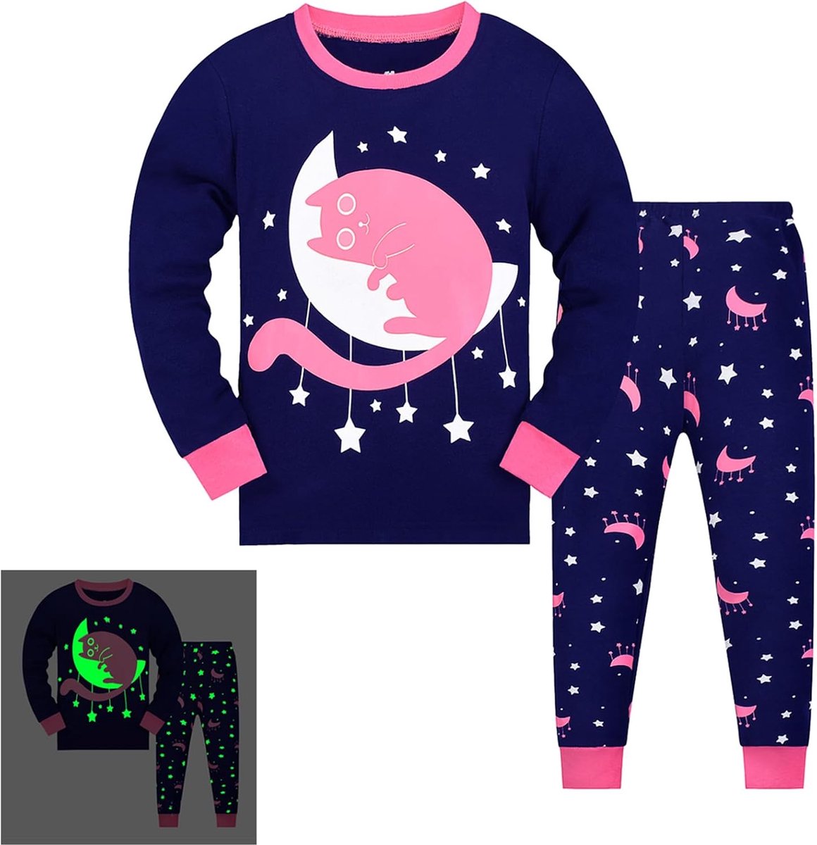 Pyjama’s Kinderpyjamaset Katoen Lange mouwen Winter Eenhoorn 2-delig 3-12 jaar