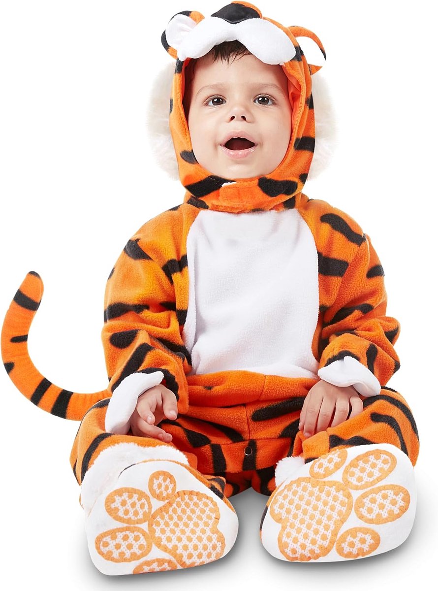 Creations Carnaval, Halloween, babytijgerkostuum voor kinderen, tijgerkostuum voor peuters, voor dierenkostuumfeestjes