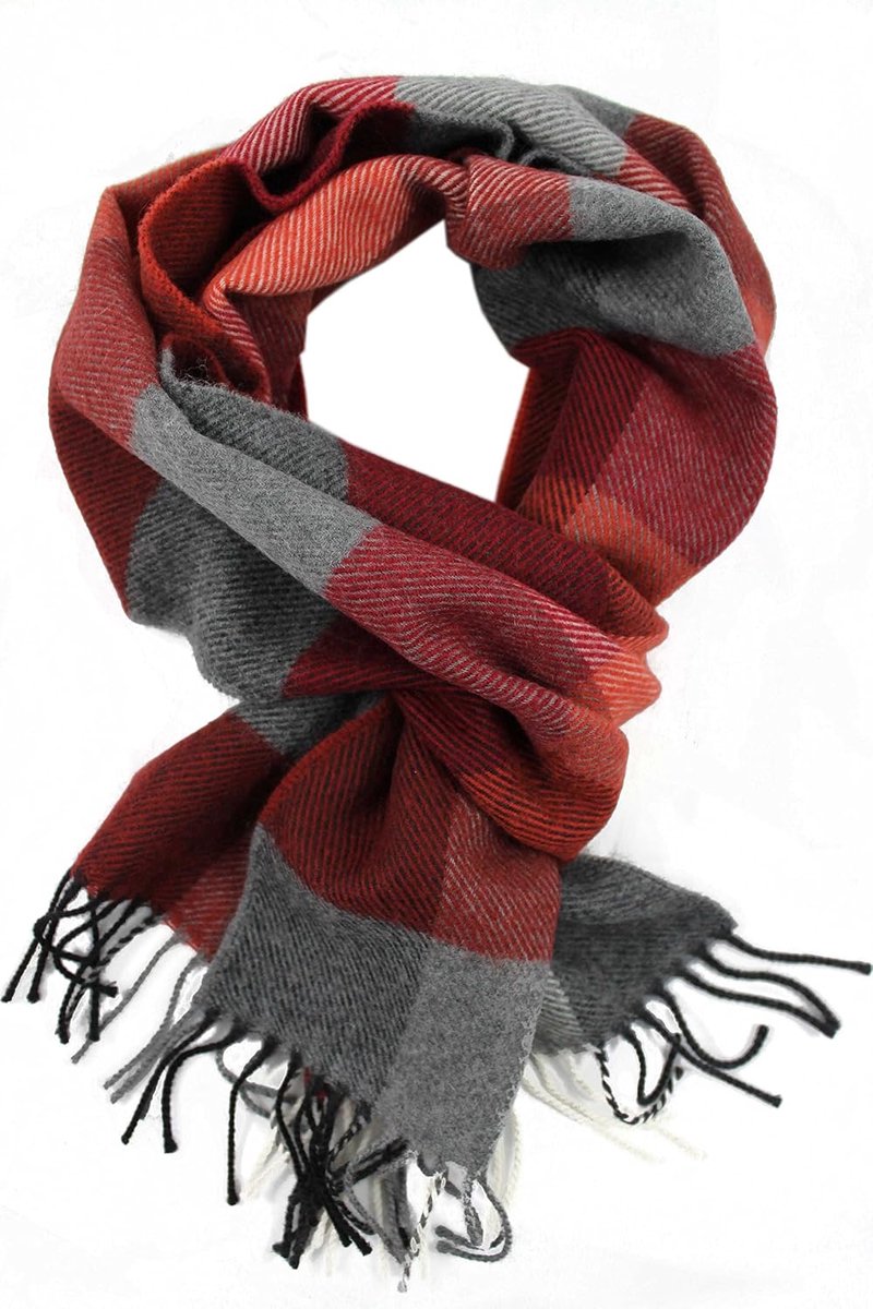 Wollen sjaal, wintersjaal, herensjaal, geruit, modieus, wol, made in Germany