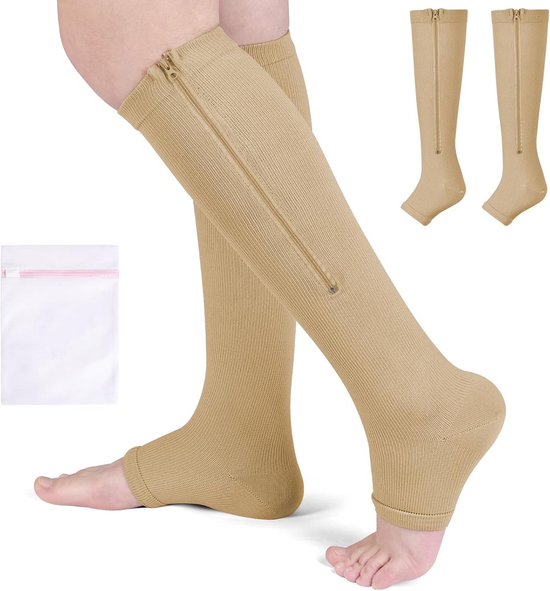 Compressiekousen, 15-20 mmhg, compressiekousen voor dames en heren, compressiesokken, steunkousen voor spataderen, herstel, zwanger, oedeem, vlucht