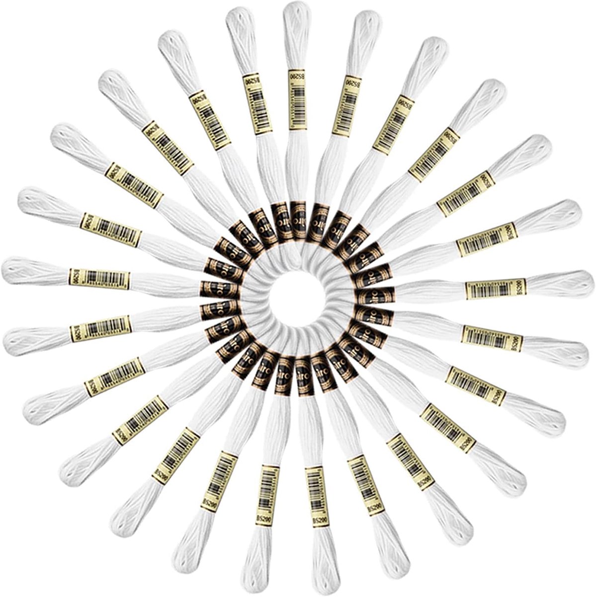 25 skeins wit borduurgaren borduurgaren floss kruissteek borduurdraden perfect voor vriendschapsbanden en voor het naaien van borduurwerk (wit)