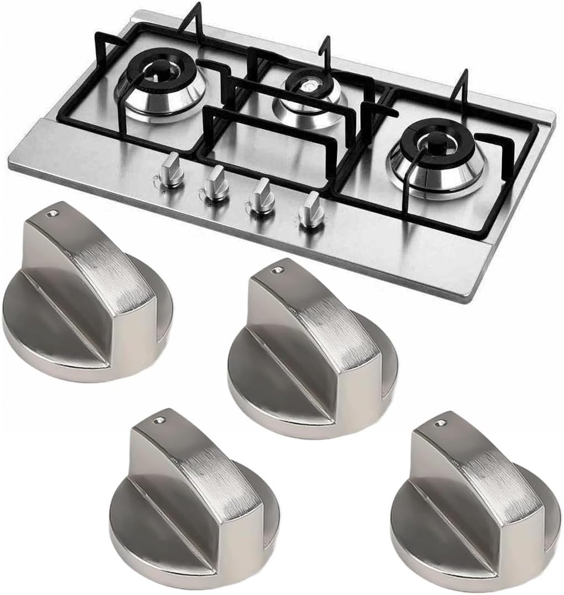 4 stuks gasfornuisknop 6 mm/8 mm knop voor gasfornuis, universele oven, gasfornuis